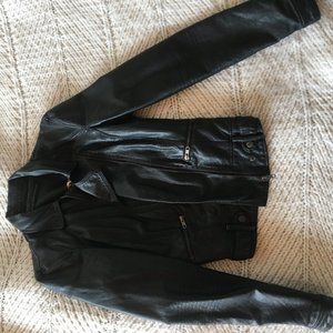 Vegan Leather Jacket - Black, Size Small